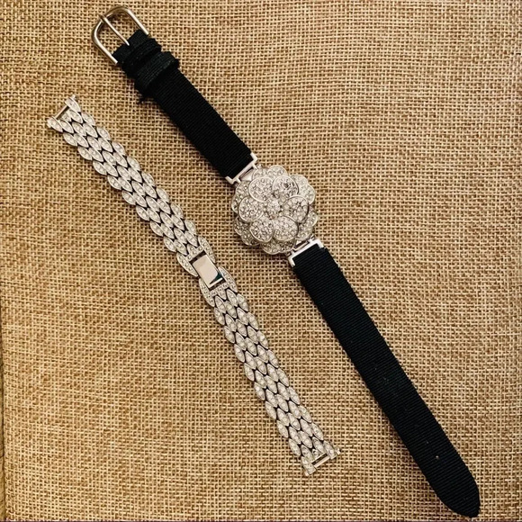 Suzanne Somers Accessories - Suzanne Somers CZ Flower “ Love in Bloom “ Watch